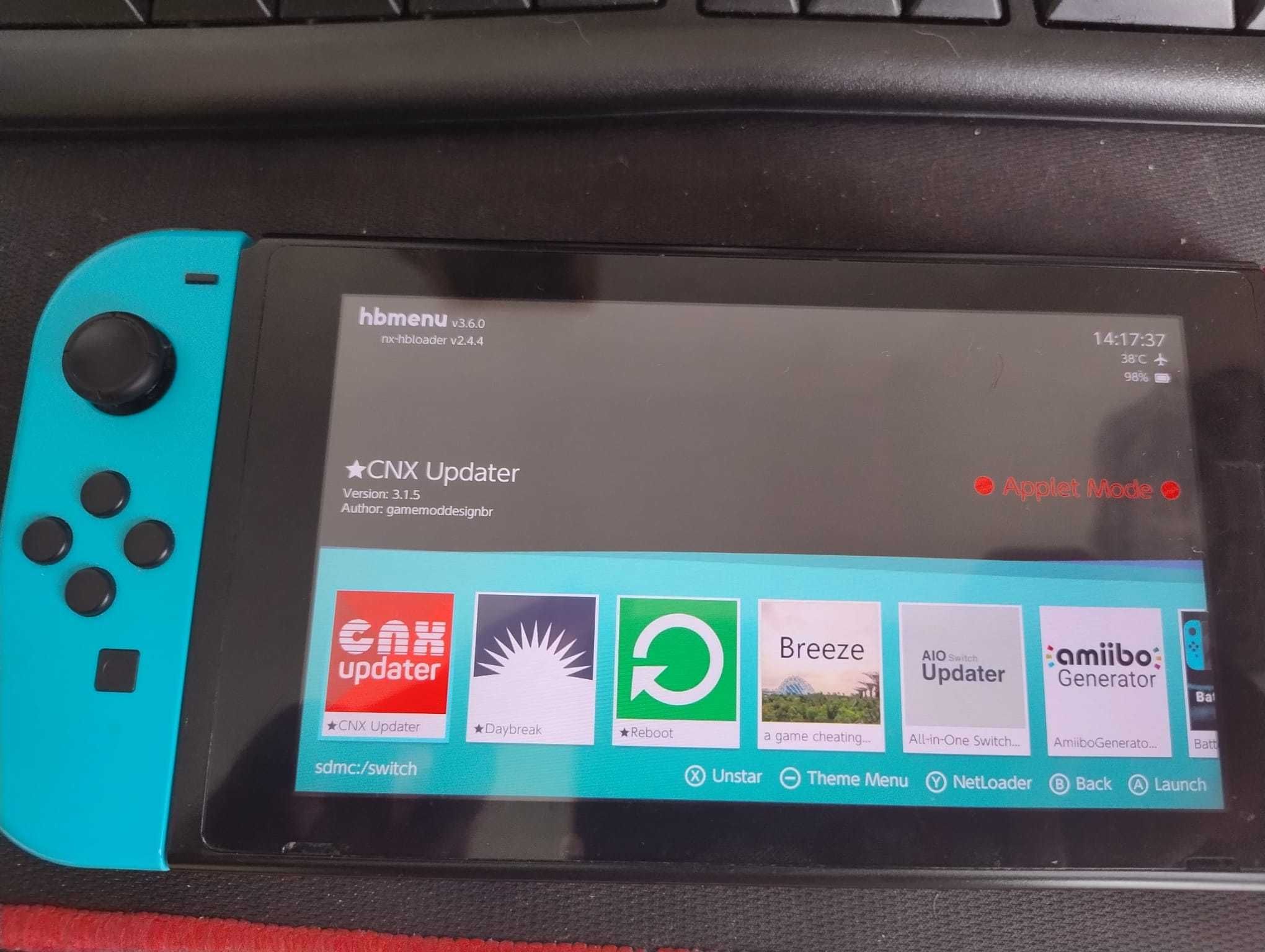 Nintendo Switch V2 Desbloqueado + microSD 1TB + 8bito adpter