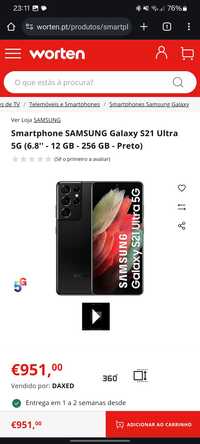 Vendo ou troco Samsung s 21 ultra