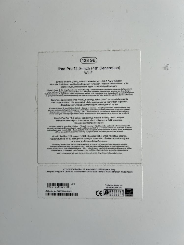 Oryginalne pudełko iPad Pro 12.9” 4. generacja – stan idealny