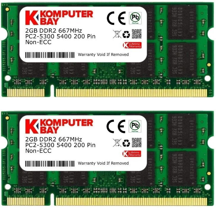 Оперативная память Komputerbay SODIMM DDR2-667 2048MB PC2-5300