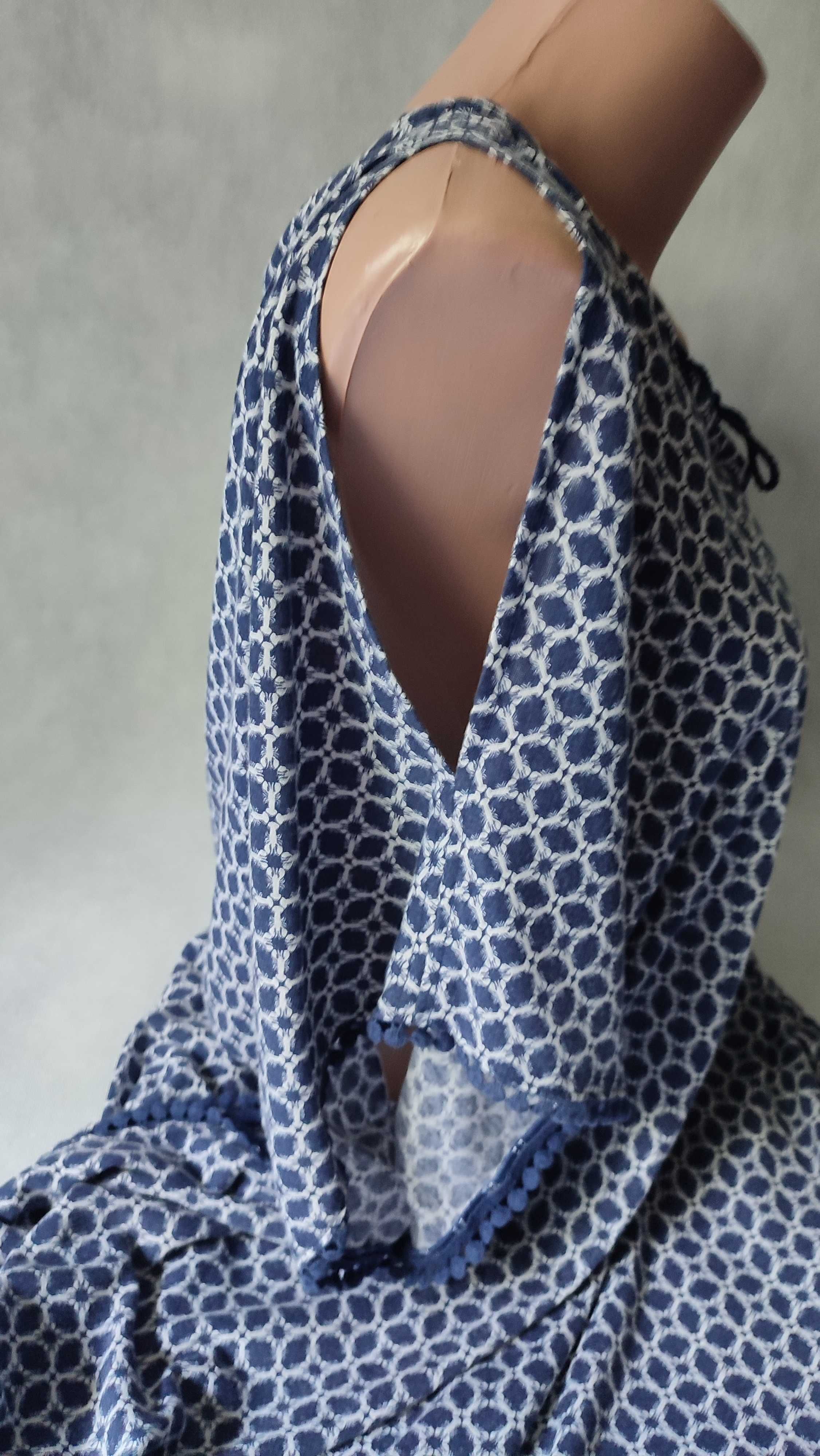 Bluzka damska narzutka na strój kąpielowy plus size dekolt V 52/54
