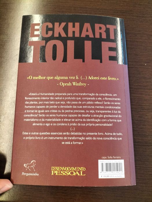 Livro "Um novo mundo" de Eckhart Tolle (NOVO)