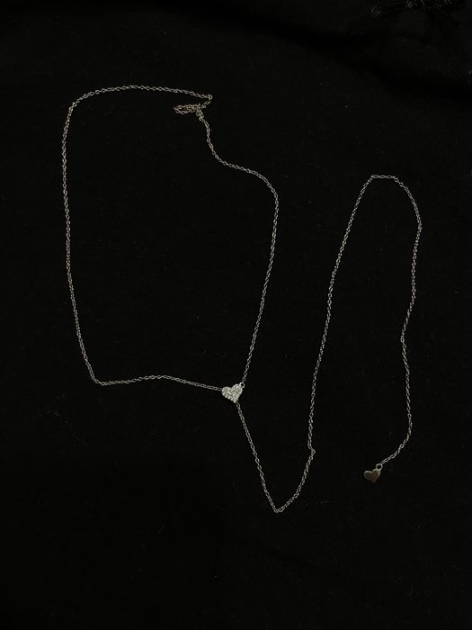 Серебряное колье "Сердце" (регулируемая длина) с цирконом