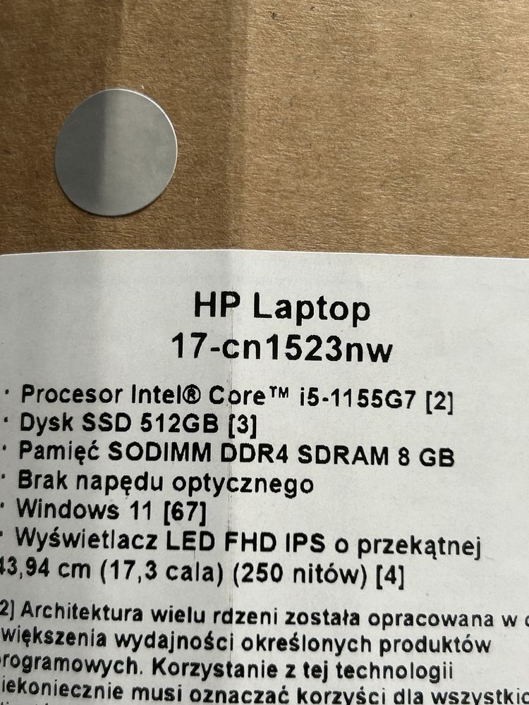 Nowy laptop 17 cali hp