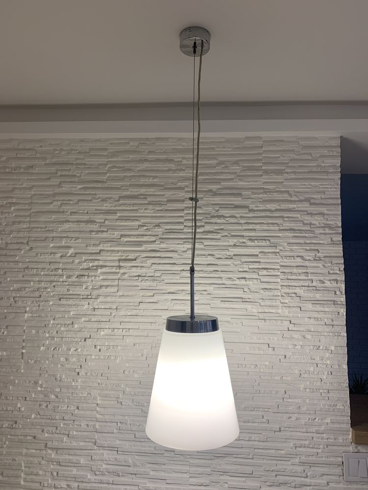 Lampa wisząca szklana biała szkło