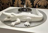 Wyprzedaz Krokodyl dekoracyjny biały