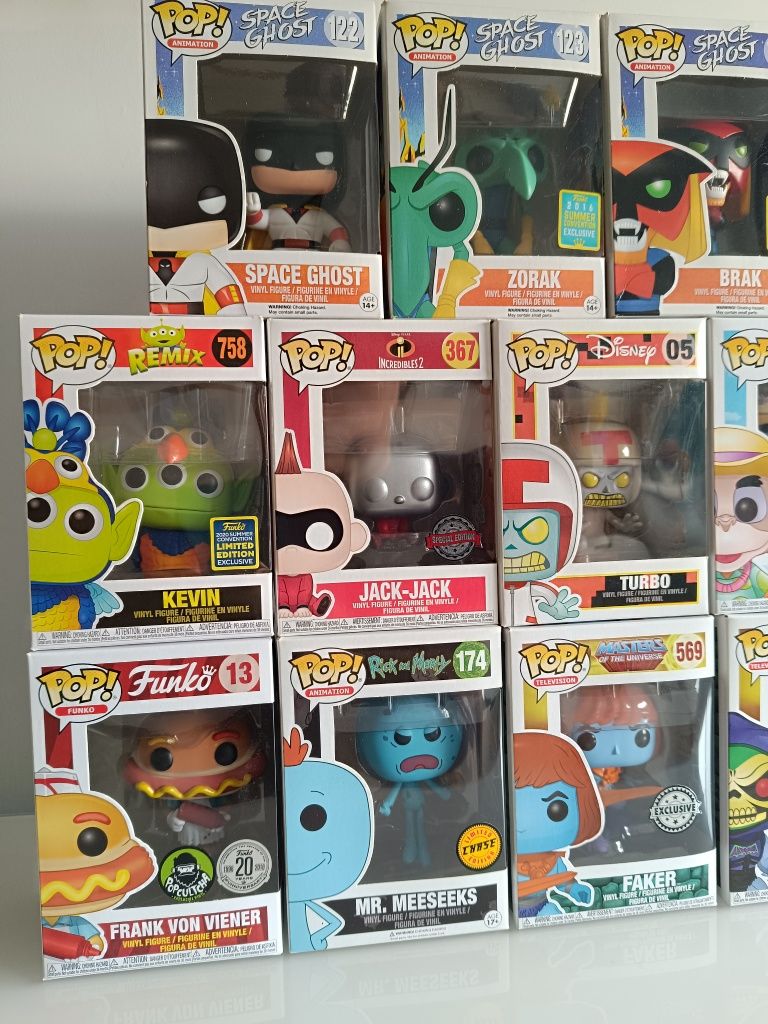 Funko pop Minion, Masters of the universe, space ghost, Disney, scooby