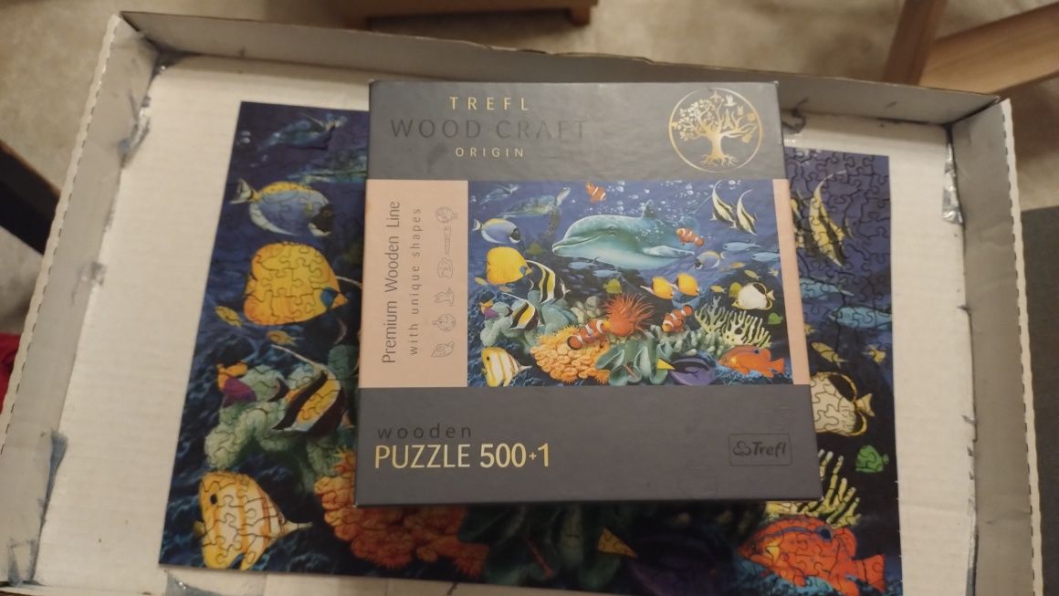 Puzzle drewniane 500el 3 wzory