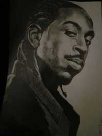 Własnoręczny Rysunek Rap Ludacris ołówek 22,5 x 32,5 cm - na prezent