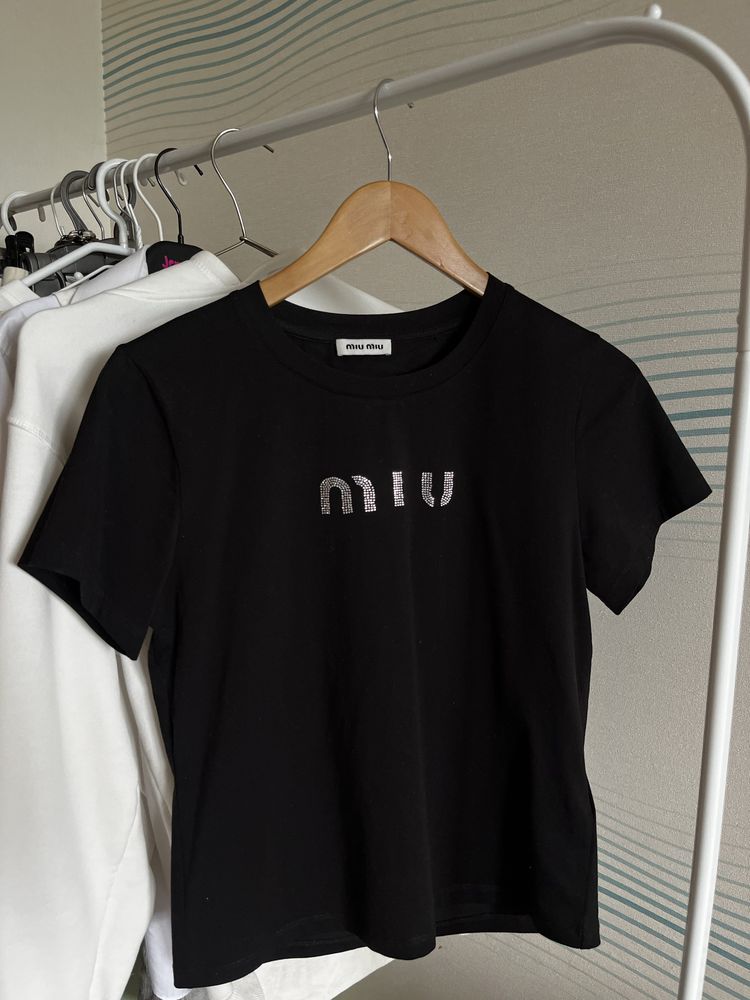 Футболка жіноча , футболка miu miu , топ miu miu , брендова футболка