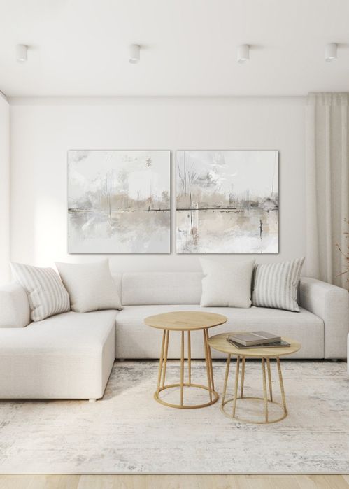 Dyptyk ręcznie malowany ze strukturą 100x100