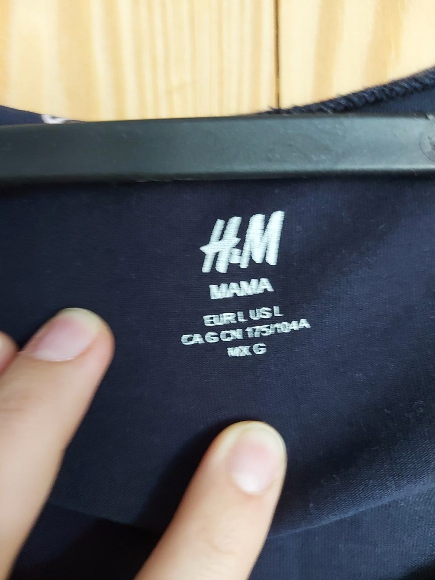 Dżersejowy top z bawełny / t-shirt ciążowy H&M MAMA rozm. L