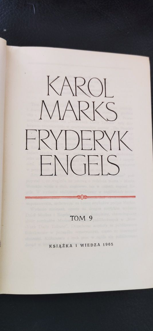 Marks Engels " Dzieła" Tom 9