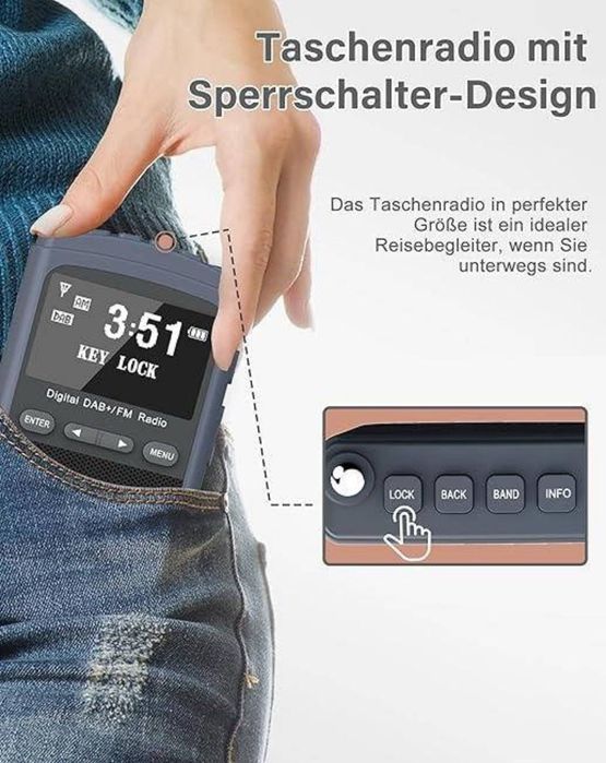 Портативне радіо DAB+/FM Radio Цифрове кишенькове радіо, Компактне рад