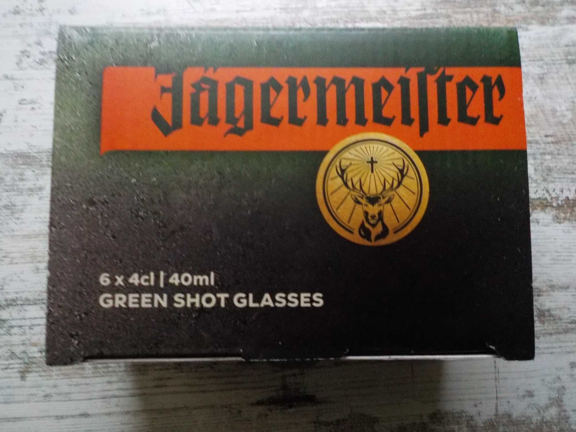 Kieliszki Jagermeister, zielone, nówka!