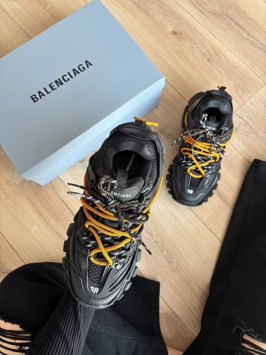 Balenciaga Track Trail Laces Black Orange,кросівки баленсіага чорні