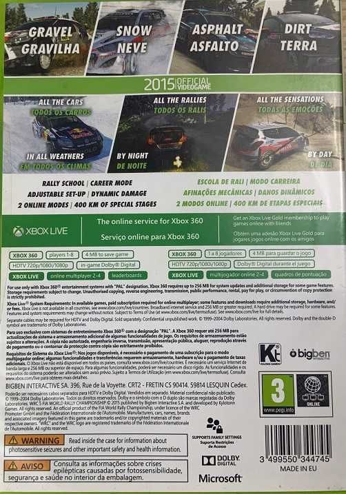 WRC 5 Xbox 360 X360