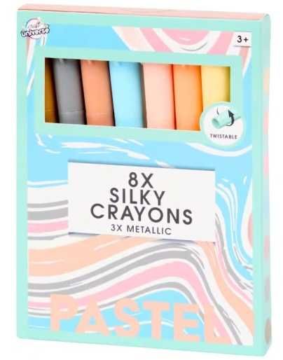 CRAFT UNIVERSE Kredki jedwabne pastelowe zestaw 8 sztuk