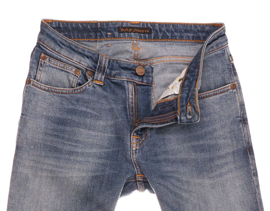 Spodnie Nudie Skinny Sam Spring Blue W27 L34 Damskie Jeans Super Slim