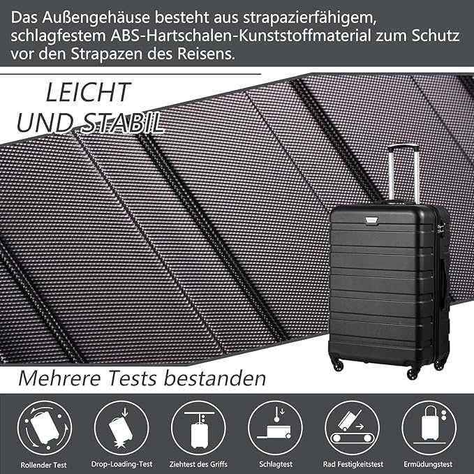 COOLIFE DE-13 Walizka Podróżna Duża ABS 67x46x26cm, 60l TSA 4