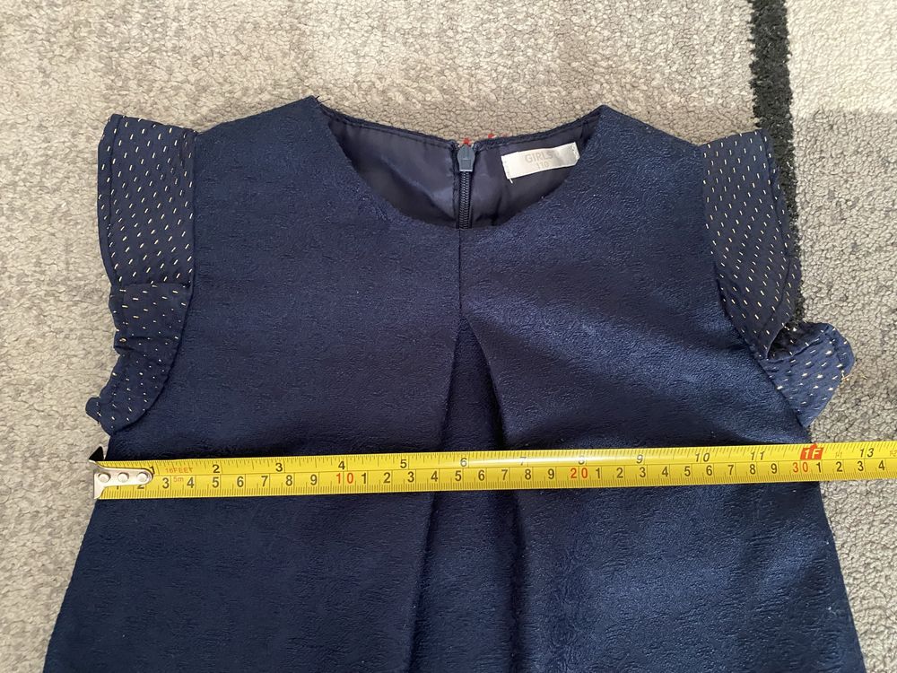 Granatowa, elegancka sukienka r.110 dla dziewczynki