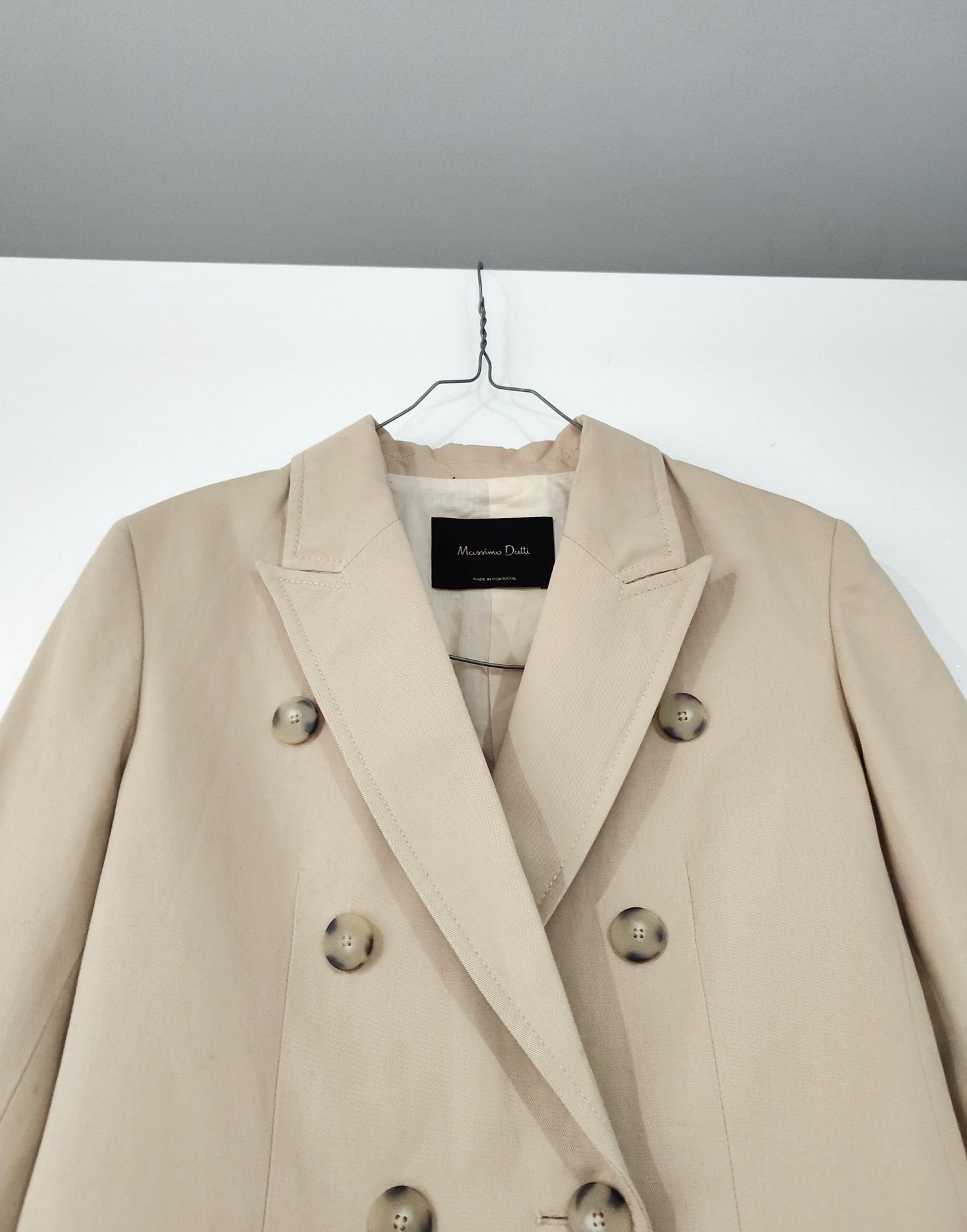 Marynarka Massimo dutti 34 XS beżowa kremowa bawełniana lniana