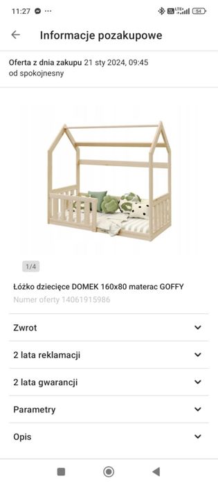 Łóżko dziecięce domek