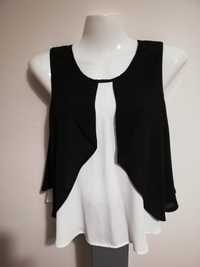 Blusa Top 2 tons Preto e Branco Zara Tamanho XS