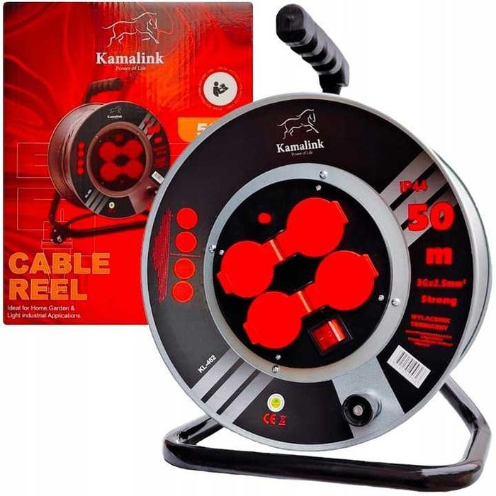 Przedłużacz 50 m na bębnie nowy sprawny 3x2,5 bez klapek metalowy bębe