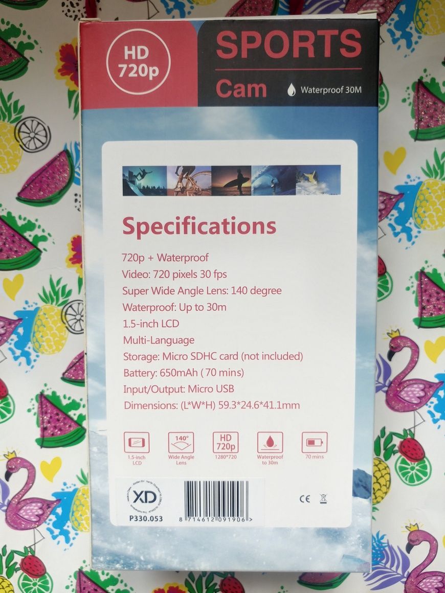 Kamera sportowa sports cam hd 720 p wodoodporna 30 m
