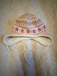 czapka zimowa - dla dziewczynki, różowa