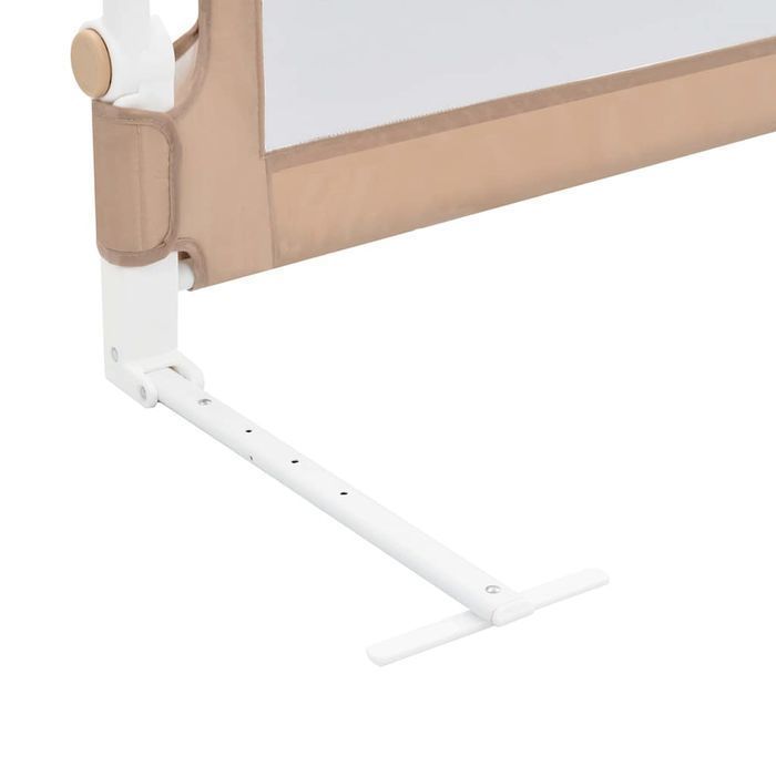 Vidaxl Barierka Do Łóżeczka Dziecięcego, Taupe, 120X42 Cm, Poliester