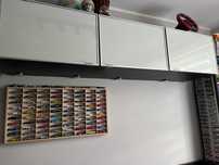 Szafka wisząca czarna IKEA BESTA ze szklanymi drzwiami 180x40x38