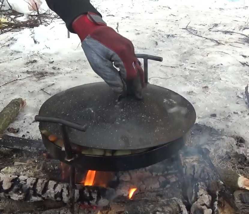 Пательня похідна і кришка Для сім'ї сковорода на вогонь розбірний садж