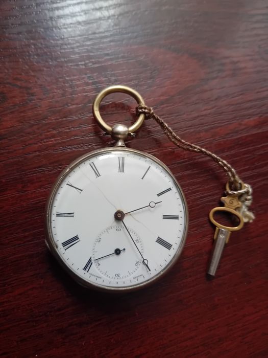 Kieszonkowy zegarek ze srebra 45mm
