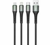 Kabel 3w1 USB - USB Typ C ,Lightning + micro USB 1,2 m