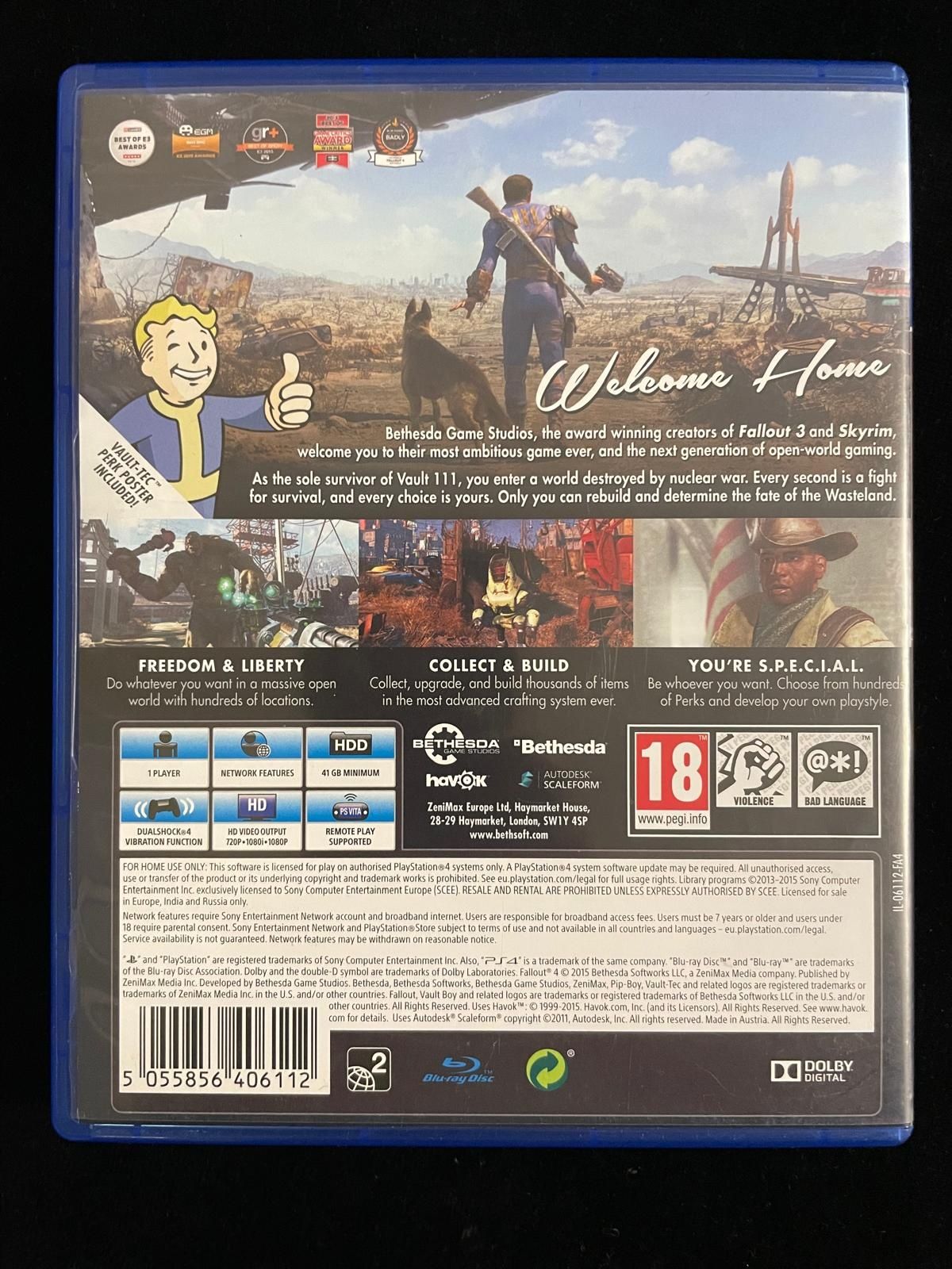 Fallout 4 PS4 z darmową aktualizacją PL PS5 Komplet BDB stan + Plakat