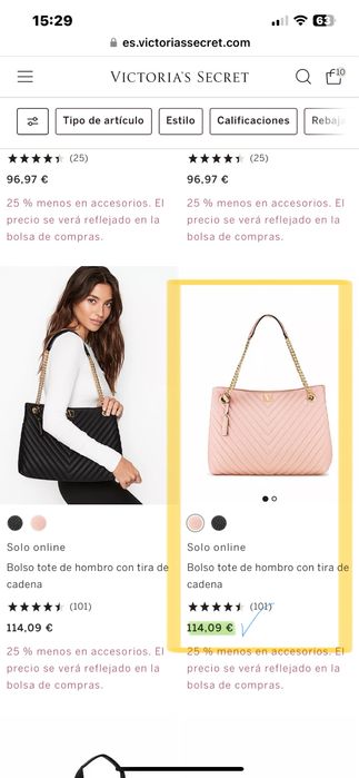 Mala Victoria Secrets Shoulder Tote (Original)