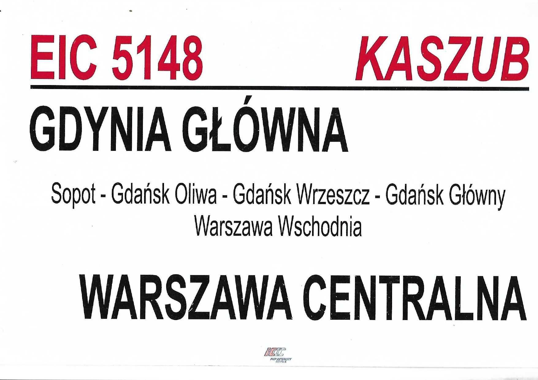 Tablica relacyjna PKP - EIC Kaszub