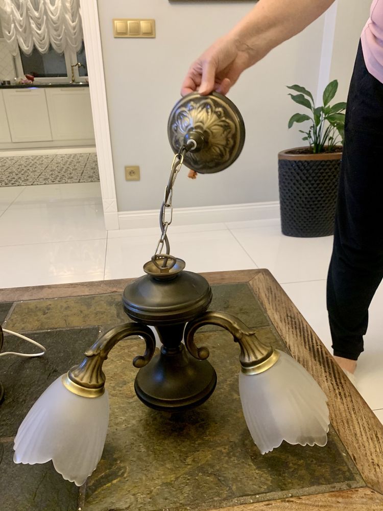 Komplet lamp sufitowa 2 kinkiety lampa