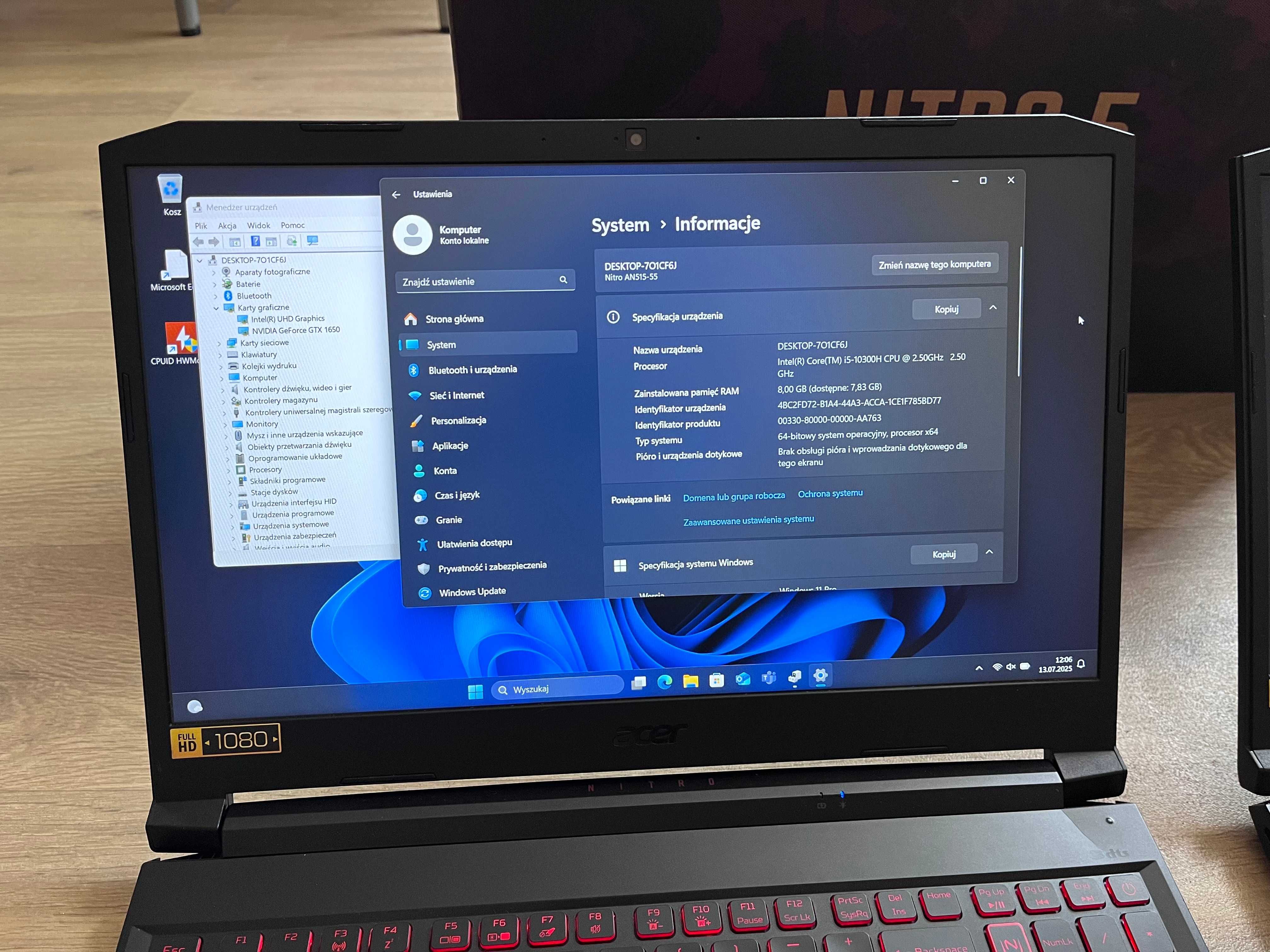 2 x Acer Nitro 5 / i5 / GTX 1650 proszę czytać opis OKAZJA