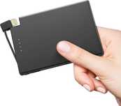 Auskang Mini Power Bank 3500mAh, ładowarka z wbudowanym kablem