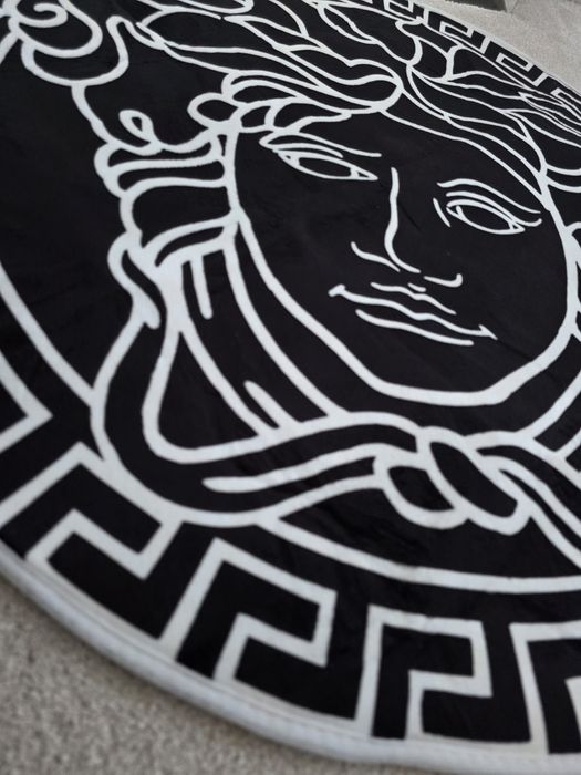 Dywan versace  80 cm czarny WELUR glamour