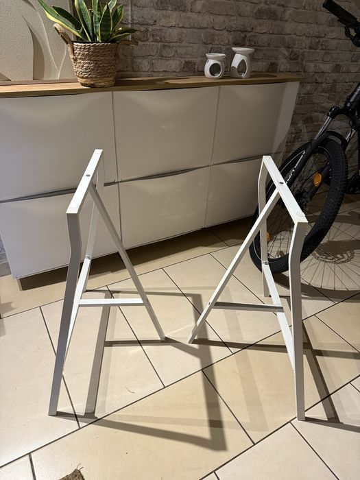 Nogi IKEA metalowe do biurka stolu biale