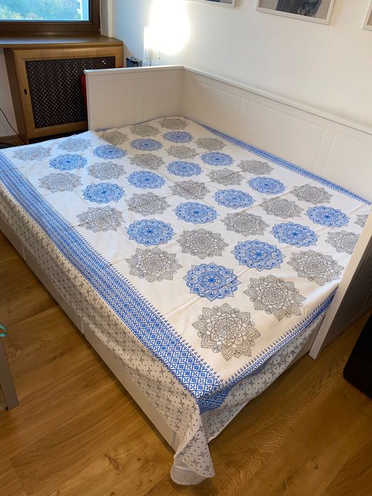 Komplet pościeli Mandala bawełny, ręcznie block printed z Bangladeszu