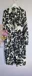 Długa letnia maxi biało-czarna sukienka H&M plus size XL-3XL