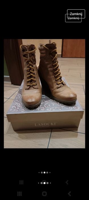 Skórzane botki damskie Lasocki 39