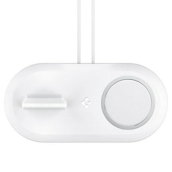 Stacja ładowania Apple MagSafe & Watch Spigen MagFit Duo White