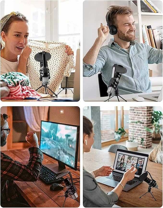 WAU!!! Mikrofon kondensator do strumieniowego przesyłania, USB