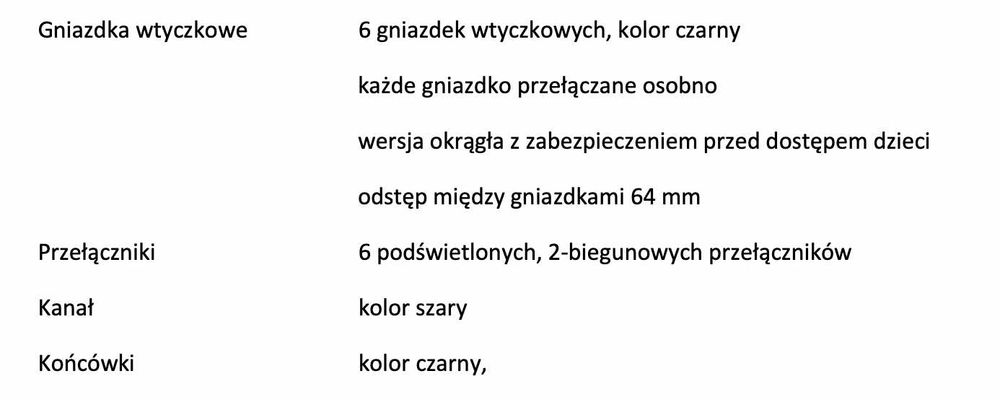 Ehmann listwa zasilająca z 6 gniazdami i zabezpieczeniem przepięciowym